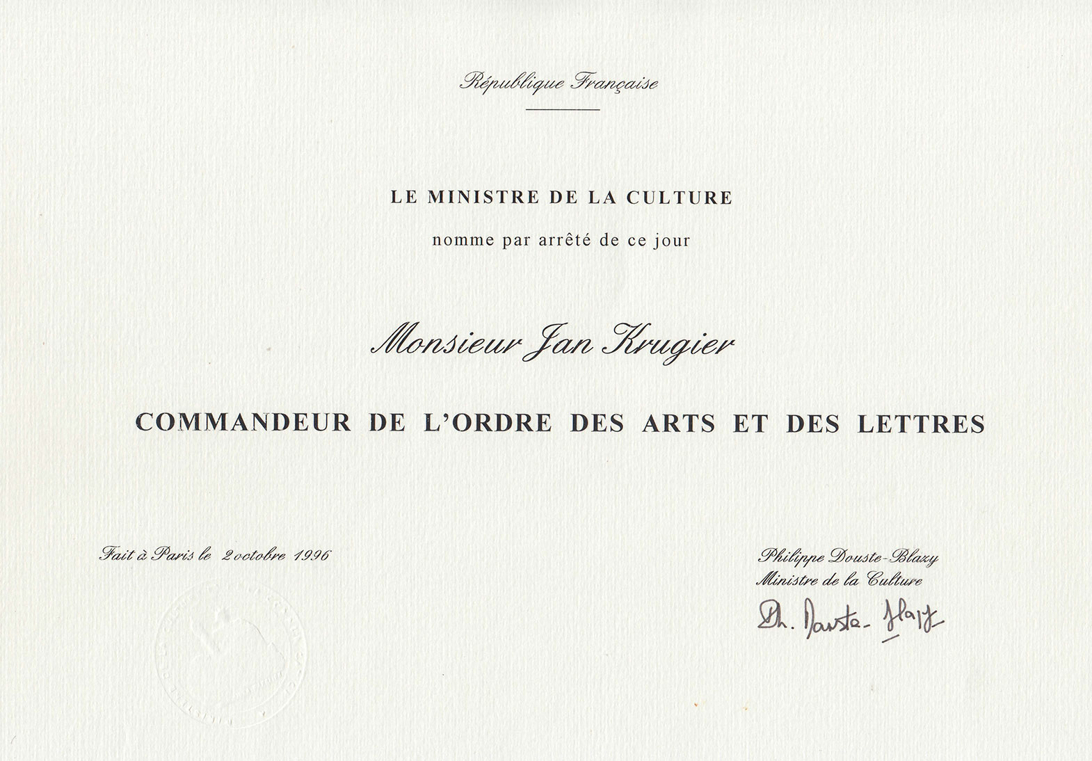 Commander de l'Ordre des Arts et des Lettres